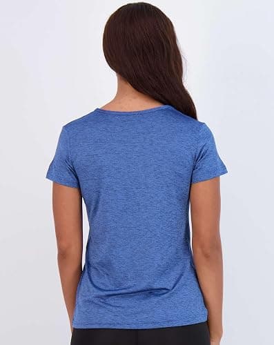 Real Essentials 5 Pack: Women's Short Sleeve V-Neck Activewear T-Shirt Dry-Fit Wicking Yoga Top (Available in Plus) thumbnail 4