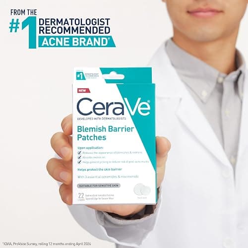 CeraVe Hydrocolloid Blemish Patches, Oil Absorbing Spot Control with Ceramides and Niacinamide, Allergy-Tested & Suitable For Sensitive Skin, Ultra-Thin & Blends Into All Skin Tones, 22ct thumbnail 4