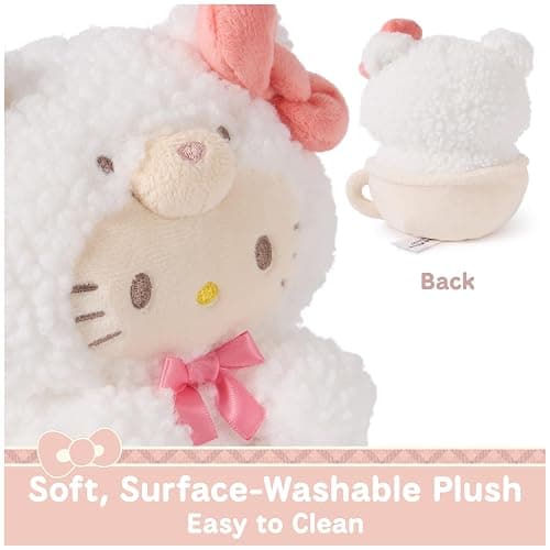 GUND Sanrio Official Hello Kitty Café Latte Teddy Bear Plush, Collectible Plush Toy, Stuffed Animal for Ages 1 and Up, White, 6” thumbnail 6