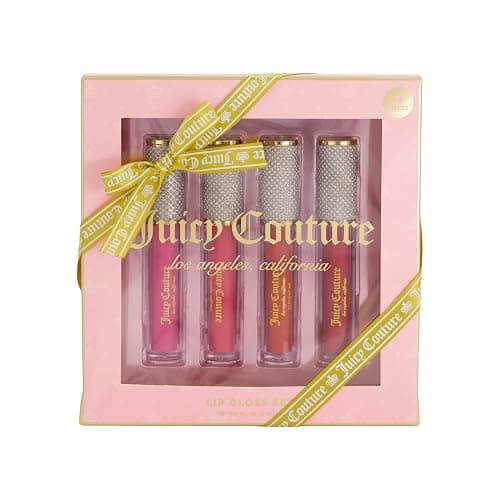Juicy Couture 4 Pack Luxurious Lip Gloss Set – Berry, Cocoa, Clementine, & Watermelon - Image 1