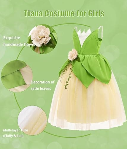 MDYCW Princess Halloween Costume for Girls, Birthday Party Fairy Dress Up, Special Occasion Dress thumbnail 2
