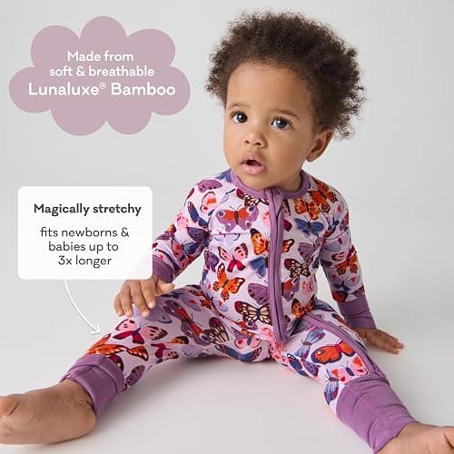 Little Sleepies Pajamas for Baby Boys & Girls, Viscose from Bamboo Baby Pajamas, Sleepers, 2-Way Zipper PJs thumbnail 4