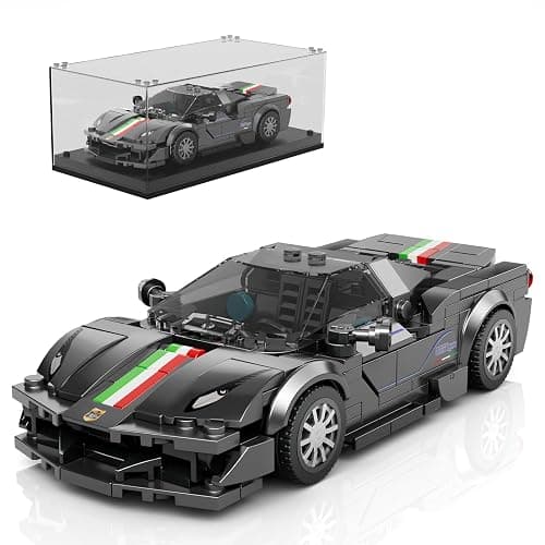 Mould King 27068 Technik Speed Champion Auto Bausteine F488 Sportwagen Klemmbausteine Rennwagen Bauspielzeug mit Acryl Vitrine Modellautos zum Sammeln (358 Teile) - Image 1