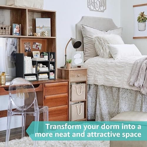 NUTIKAS Desk Shelves Desktop Orgnizer Shlef - Black Office Organization for Top of Desk Organizers and Accessories Corner Bookshelf Table Top Shelving Small Hutch Decorations for Office thumbnail 4