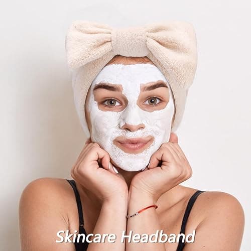 VELSCRUN 6 Pack Spa Headband, Makeup Headband, Face Wash Headbands, Skincare Headbands, Brown Sponge Hair Band Bow Tie Spa Head Band for Washing Face Wristband Set Hair Accessories for Women thumbnail 4