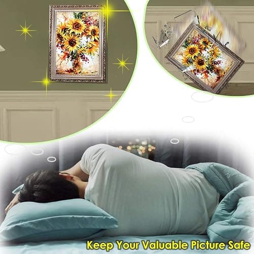 100 lb Picture Hangers, Picture Hooks for Hanging Pictures, 20Pcs Frame Hooks Picture Hangers Heavy Duty Hardware Hanger Kit Wooden Wall Painting Hangers Hooks and Nails for Pictures thumbnail 7