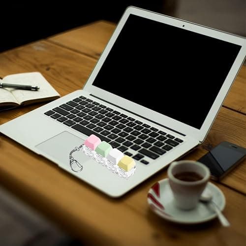 YSFVNP 4 Pcs Keyboard Fidget Toy, Keyboard Fidget, Fidget Toys Keychain Keyboard 4 Keys Decompression Keychain Finger Caps Toy to Relief Stress Pass The Time (4 Colors) thumbnail 6