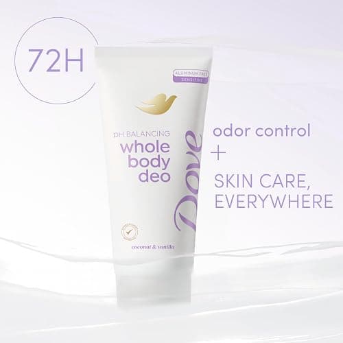 Dove Whole Body Deo Aluminum Free pH Balancing Cream Deodorant Coconut & Vanilla for 72h Odor Control 2.5 oz thumbnail 3
