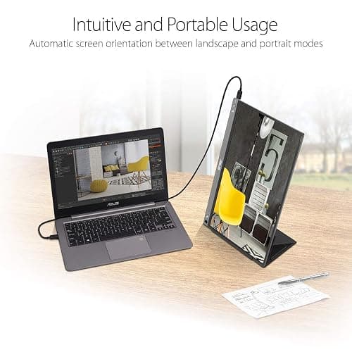 ASUS ZenScreen 15.6” 1080P Portable USB Monitor (MB16ACE) - Full HD (1920 x 1080), IPS, USB Type-C, Eye Care, Anti-Glare Surface, Lite Smart Case, External screen for laptop, 3-Year Warranty,Dark Gray thumbnail 4