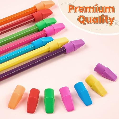 Sooez 120 Pack Pencil Top Erasers, Cap Pencil Eraser Toppers, Studying Supplies for Teachers Classroom Must Haves Pencil Erasers, 7 Colors thumbnail 7