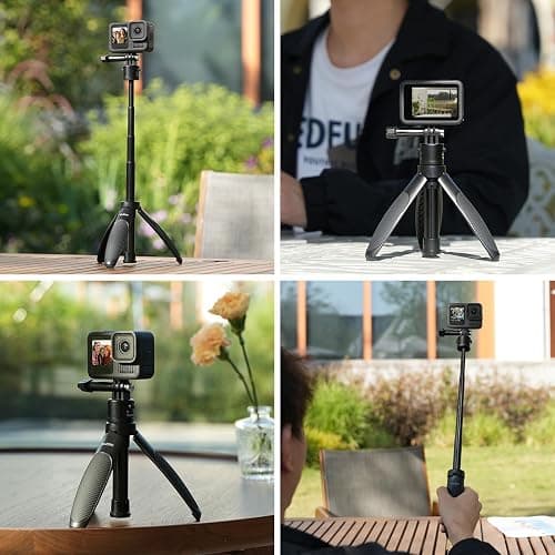 TELESIN 40cm/15.75'' Selfie Stick Tripod, Quick Release Portable Vlog Camera Selfie Stick Handle Grip Monopod for GoPro 13 12 11 10 Max/Insta360 X5/AKASO/DJI Osmo Action 6 5 pro Osmo Nano Accessories thumbnail 6