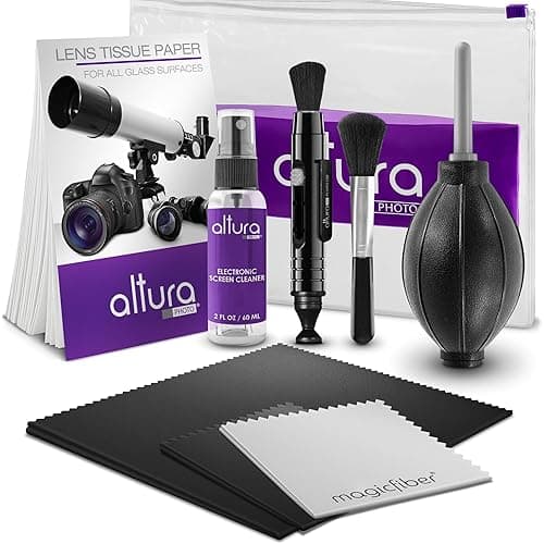 Altura Photo Camera Cleaning Kit - Camera Accessories Electronics Bundle - Lens Cleaner Spray, Brush, Pen, Cloths, Wipes, Air Blower - DSLR Photography Accessories Lens Cleaning Kit Photographer Gifts - Image 1