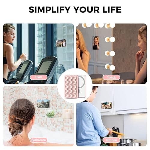 AHASTYLE Support Téléphone Ventouse Magnétique pour iPhone 17/16/15/14/13/12 Series Silicone Stand de Ventouse pour Etui de Téléphone, Support pour Téléphones Mobiles pour TikTok Videos et Selfies thumbnail 5