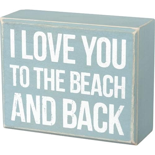 Primitives by Kathy I Love You to The Beach and Back Box Sign (27360), Small - Image 1