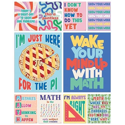 S&O Math Posters for Elementary School - Arithmetic Classroom Displays - Learning Space Prints for Mathematics - Number Charts for Middle Institute - Study Section Decor - Inspirational Notices - 10PC - Image 1