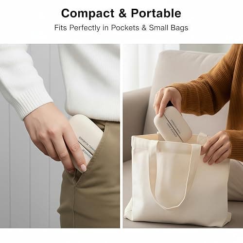 2 in 1 Magnetic Hand Warmers, Portable Rechargeable Pocket Heater, 45-60℃ 3-Level Adjustable with Digital Display, Skin- Friendly, Aluminum Alloy Inner Case for Outdoor Camping thumbnail 4