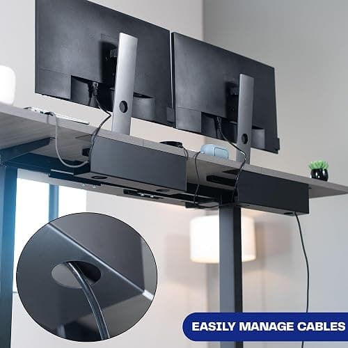 VIVO Under Desk 17 inch Cable Management Trays, Power Strip Holders, Cord Organizers, Wire Tamers for Office and Home, Black, 2 Pack, DESK-AC06-2C thumbnail 5