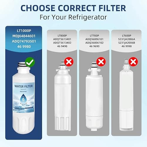 LT1000P ADQ747935 Water Filter 6-Month Replacement for LG LT1000P/PC/PCS ThinQ Water Filter AGF80300704,LRFS28XBS,LRFLC2706S,LRMXS2806S,LMXS28626S,LFXS26973S,LFXC22526S,3 Combo Set thumbnail 7
