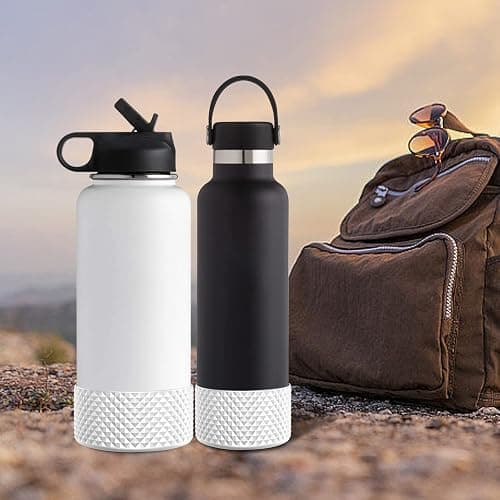 WUQID Water Bottle Boot, Diamond Silicone Boot Compatible with Stanleyy Tumbler 20-40oz & Hydroo Flask Bottle 12oz-24oz, Reduces Dents Sleeve Cover for More Bottles/Tumblers Bottom of 2.83-2.95in thumbnail 6