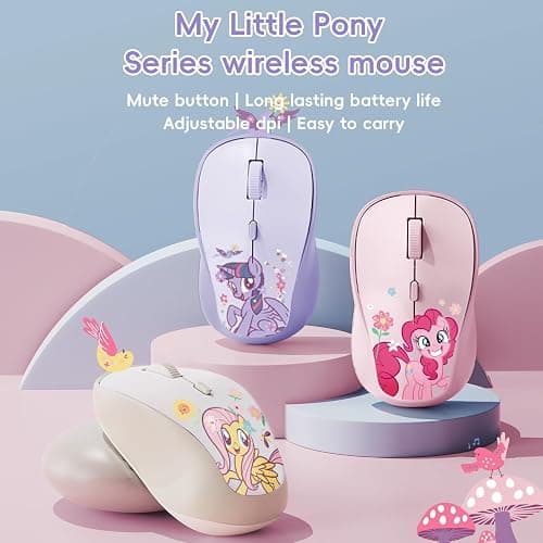 My Little Pony Pinkie Pie Rechargeable Wireless Mouse - 4-Button Silent Click Mouse with 3 Adjustable DPI (1000/1200/1600), 2.4GHz Wireless for Windows/Mac - Compact & Ergonomic Design, Pink thumbnail 7