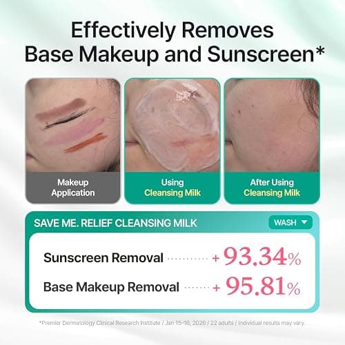 MAKE P:REM Safe Me. Relief Moisture Cleansing Milk, 3.38 fl.oz. (Refill) | Hydrating Face Wash, Gentle Milk Cleanser for Sensitive Skin with Soy Protein, Korean Face Wash thumbnail 5