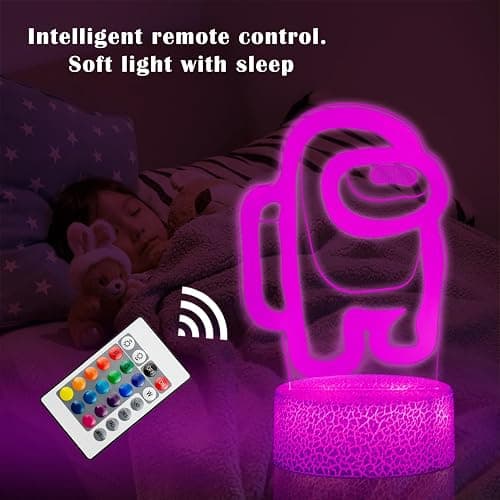 GOODDEYUN Kids Toys 3D Night Light,Superhero Christmas Gift Birthday 3D Illusion Lamp for Kid Girl Boy Room Decor, 16 Colors Remote Control thumbnail 2
