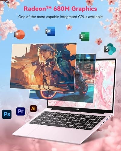 NIMO 15.6" FHD Light-Gaming-Laptop, 8 Cores AMD Ryzen 7 Pro 6850U 32GB LPDDR5 RAM 1TB SSD (Beat i7-1360P Up to 4.7GHz) GPU AMD Radeon 680M IPS Computer with 100W Type-C Backlit Keyboard Fingerprint thumbnail 3