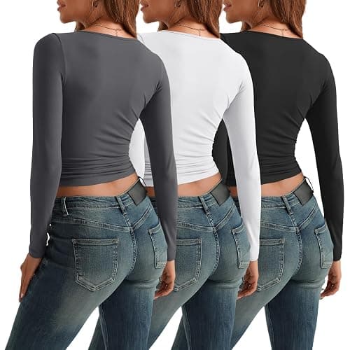 Blacks and whites long sleeve cropped pack! thumbnail 4