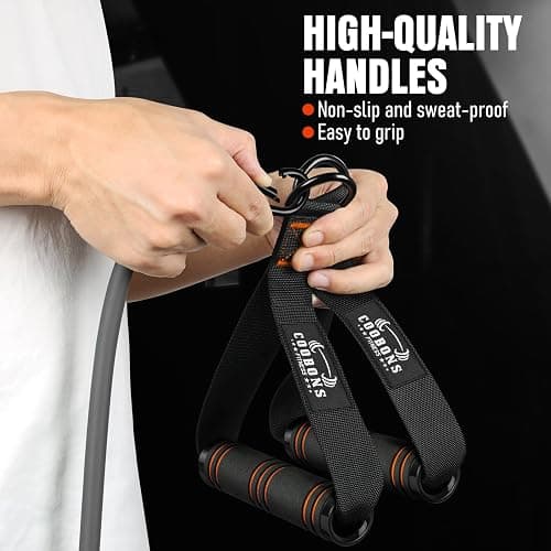 Resistance Bands with Handles, 175lb Exercise Bands for Working Out, Fitness Bands, Workout Bands with Door Anchor and Ankle Straps, Physical Therapy, Yoga, Strength Training Home Gym Equipment thumbnail 6