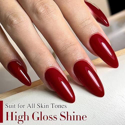 Double Rhythm 15ML Gel Nail Polish Pure Sheer Same Color Same Bottle Soak Off Gel Polish Art Manicure Salon DIY at Home for Women (Dark Red-A1104) thumbnail 10