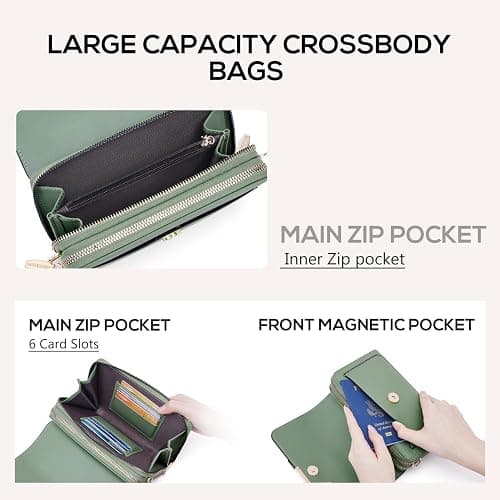 Roulens Small Crossbody Bag for Women,Cell Phone Purse Women's Shoulder Handbags Wallet Purse with Credit Card Slots thumbnail 3