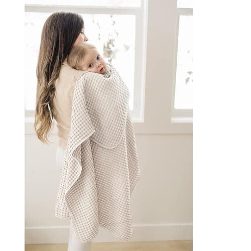 Konssy Waffle Baby Blanket - Soft & Cozy Nursery Swaddle Blanket, Lightweight Toddler Throw for Boys & Girls, Ideal for Wrapping (Oat) thumbnail 2