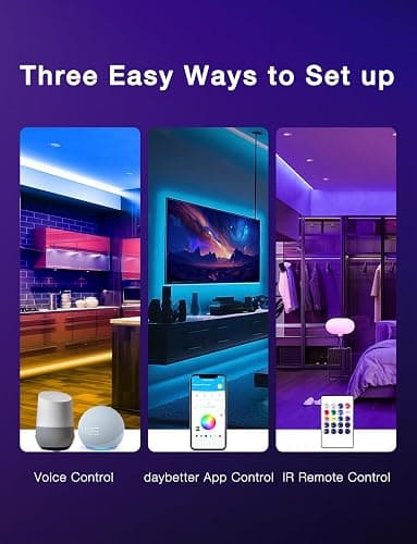 DAYBETTER Smart WiFi Led Strip Lights 200ft App Controlled Work with Alexa and Google Assistant Timer Schedule RGB Strip Color Changing Décor for Bedroom Party Kitchen 100ft*2, TCF0223120W-WA01-V2 thumbnail 4