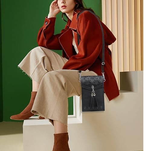 seOSTO Womens Small Crossbody Bag For Woman, Tassel Wallet Purse，Gifts For Teenage Girls thumbnail 2