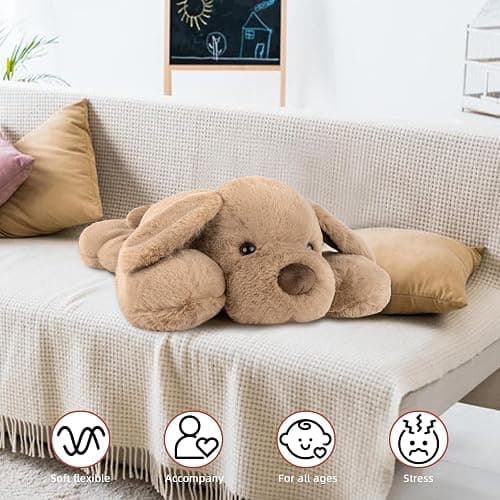 Niuniu Daddy Weighted Dog Stuffed Animals for Anxiety, 3.3lb Weighted Plush Dog Toy Pillowfort for Adults Kids Girls Boys, Large Stuffed Puppy Plush Pillow as Gift for Valentine Include Bag Sticker thumbnail 5