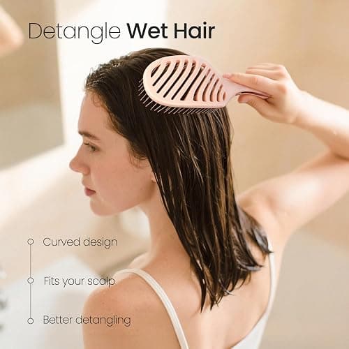 AIMIKE Rose Luxe Detangler Brush, Pain-Free Vented Detangling Brush with Ultra-Soft FlexGlide Bristles, Effortlessly Remove Knots & Reduce Hair Breakage, Wet Dry Brush for Women Thin Fine Hair thumbnail 5