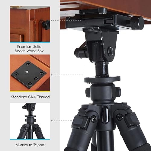 MEEDEN Artist Plein Air Easel: Portable Tabletop Easel with Aluminum Tripod | French Art Easel with Nylon Carry Bag, Tripod Easel Stand for Displaying Outdoor Travel Painting, Walnut thumbnail 6