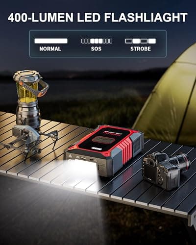 GOOLOO A3 Jump Starter with Air Compressor, 3000A Portable Car Battery Booster (9.0 Gas/6.5L Diesel) with 150PSI Auto-Shutoff Tire Inflator, 12V Supersafe Lithium Jump Box Car Battery Jumper Starter thumbnail 7