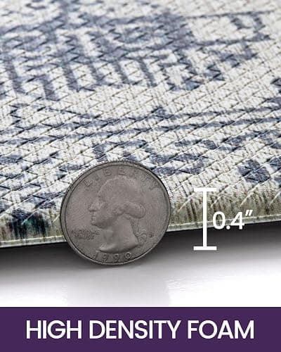 DEXI Kitchen Mats for Floor Cushioned, 23x59 Extra Large Wide Runner Rug Non Slip, Waterproof Soft Comfort Standing Padded Anti Fatigue Decorative, Blue White - 59"L x 23"W x 0.4"Th - Blue / White thumbnail 4