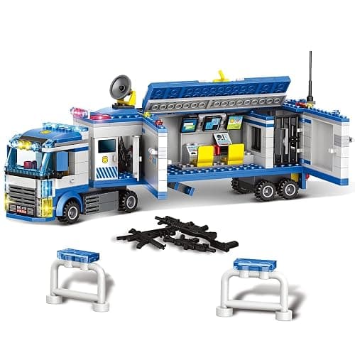 City Police Mobile Command Center Truck Building Blocks, Mobile Police Unit with Prison , Cop Cars STEM Construction Toy Kit , Birthday Xmas Gifts for Kids, Boys, and Girls Ages 6+ (484 Pieces) - Image 1