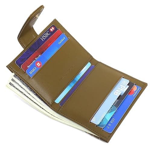 GEEAD Small Wallets for Women Slim Bifold Credit Card Holder Minimalist Zipper Coin Pocket (Army Green) - Army Green thumbnail 6