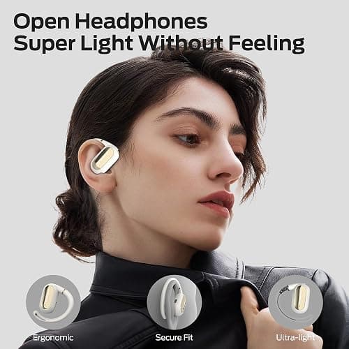 Monster Open Ear AC322, Bluetooth 5.4 Headset, 36H Battery Life, IPX5 Waterproof, Clear Communication, Ergonomic Design, Ear Angle Adjustable, Not Easy to Fall Off Wireless Bluetooth Headset.White thumbnail 3