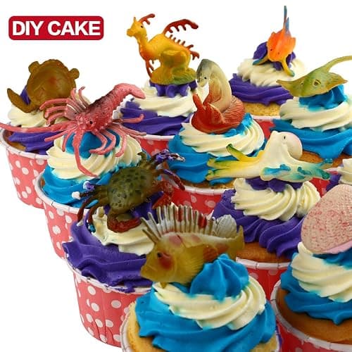 Funcorn Toys Ocean Sea Animal, 52 Pack Assorted Mini Vinyl Plastic Animal Toy Set, Realistic Under The Sea Life Figure Bath Toy for Child Educational Party Cake Cupcake Topper,Valentines Day Gift thumbnail 6