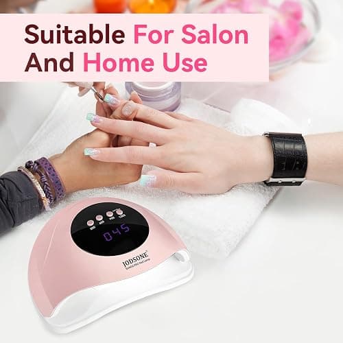JODSONE Quick U V LED Nail Lamp with 4 Timer Settings Auto Sensor Nail Dryer Pink thumbnail 8