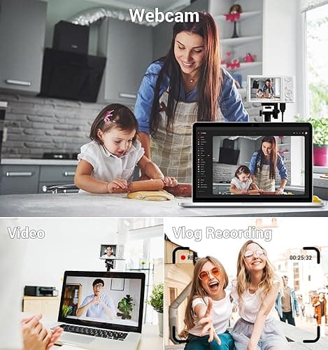 Digital Camera, FHD 4K 44MP Compact Point and Shoot Cameras with 64GB SD Card 2 Batteries, 16X Autofocus Digital Zoom Small Camera for Teens Kids Boys Girls (White) thumbnail 7