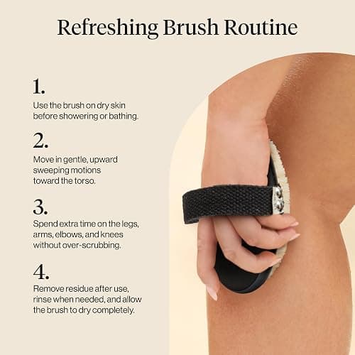 Kitsch Dry Brushing Body Brush for Lymphatic Drainage | Soft Bristles Shower Brush - Dry Brush to Remove Dry Skin and Improves Blood Circulation, Body Scrubber for Glowing Skin thumbnail 8