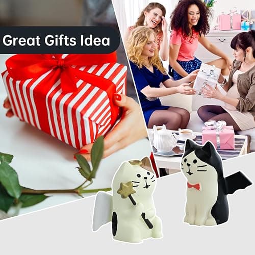RAQWI 2Pcs Cute Mini Cat Figurine for Office, Home Decoration for Cat Lovers thumbnail 6