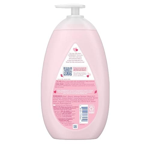 Johnson's Moisturizing Mild Pink Baby Lotion with Coconut Oil for Delicate Baby Skin, Paraben-, Phthalate- & Dye-Free, Hypoallergenic & Dermatologist-Tested, Baby Skin Care, 27.1 Fl. Oz - 27.1 Fl Oz (Pack of 1) thumbnail 9