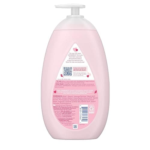 Johnson's Moisturizing Mild Pink Baby Lotion with Coconut Oil for Delicate Baby Skin, Paraben-, Phthalate- & Dye-Free, Hypoallergenic & Dermatologist-Tested, Baby Skin Care, 27.1 Fl. Oz - 27.1 Fl Oz (Pack of 1) thumbnail 9