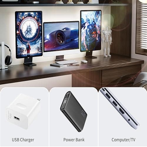 XINGZHI 5V USB LED Strip Lights, 3.28FT COB Light Strip White, Short LED Strip Light, Flexible Bright 5V Led Strip for Under Cabinet, Kitchen, TV Backlight, Shelves, Displays and TV Lights - White - 3.28FT thumbnail 6